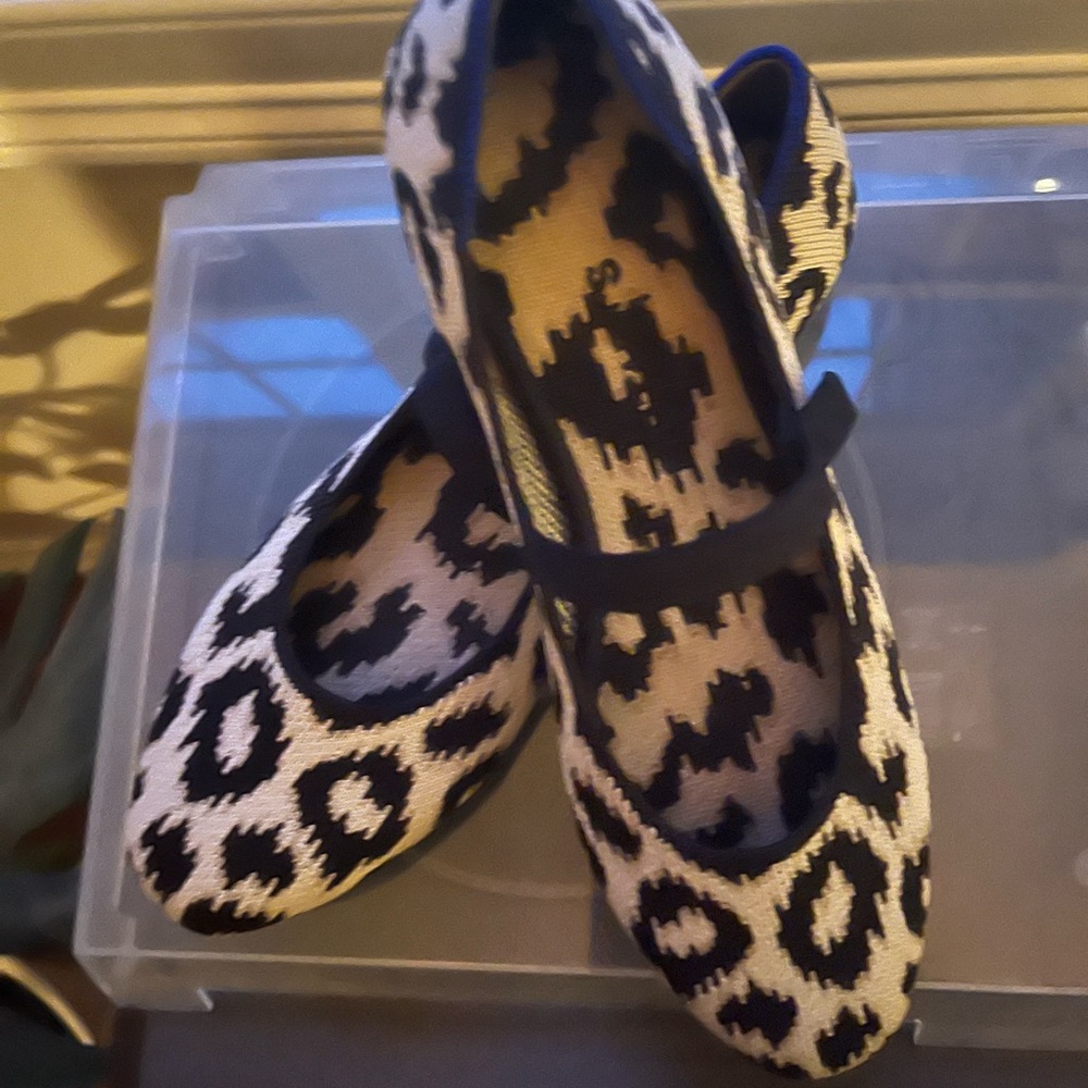 Rothy’s Square MJ Ballet Flats, Cheetah Print